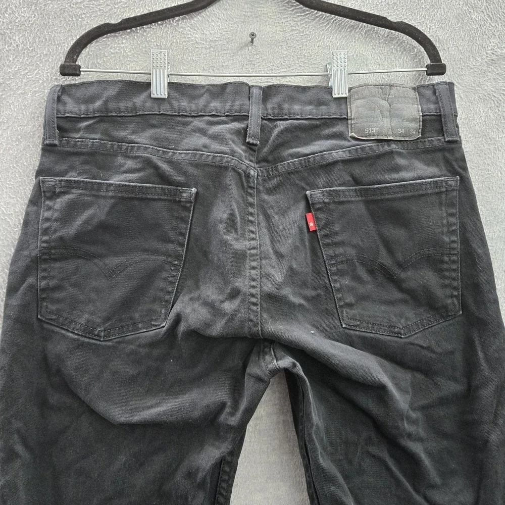 Levi's 513 Men Jeans 34X34‎ Black Denim Slim Straight  32